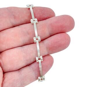 Estate Silpada Sterling Silver 925 Binaro Link Bracelet 7" B0822 Retired